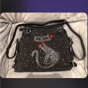 HANDBAG EXPRESS CAT DESIGN RHINESTONE BAG